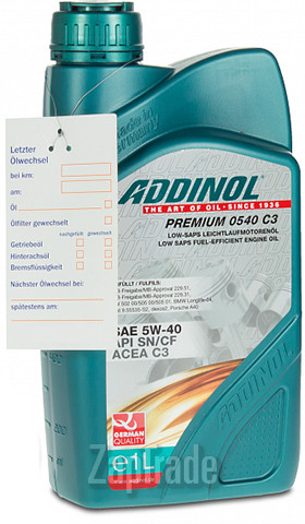 Купить моторное масло Addinol Premium 0540 C3 Синтетическое | Артикул 4014766074331
