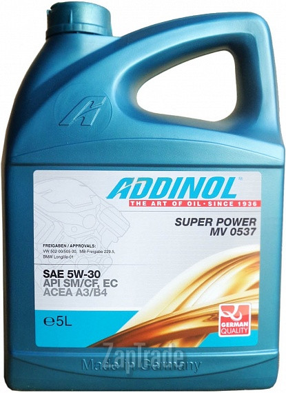 Купить моторное масло Addinol Super Power MV 0537 Синтетическое | Артикул 4014766240460