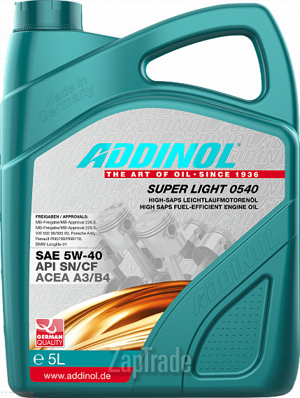 Купить моторное масло Addinol Super Light 0540 Синтетическое | Артикул 4014766241313