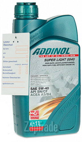Купить моторное масло Addinol Super Light 0540 Синтетическое | Артикул 4014766072719
