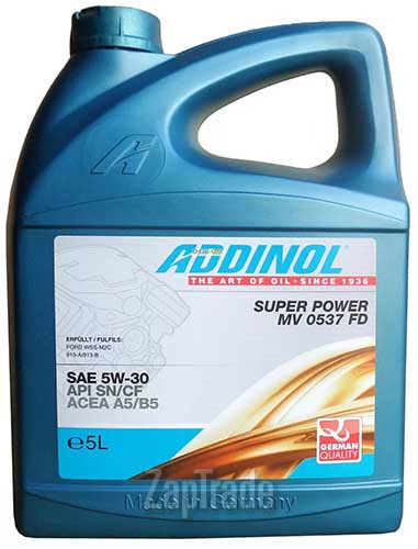 Купить моторное масло Addinol Super Power MV 0537 FD Синтетическое | Артикул 4014766240897