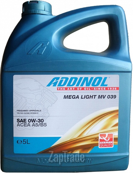 Купить моторное масло Addinol Mega Light MV 039 Синтетическое | Артикул 4014766240774