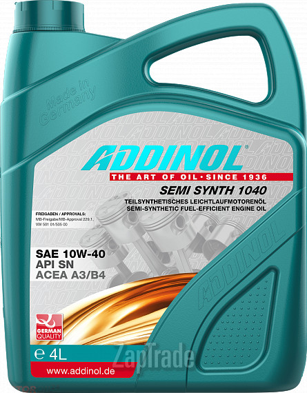 Купить моторное масло Addinol Semi Synth 1040 Полусинтетическое | Артикул 4014766249968