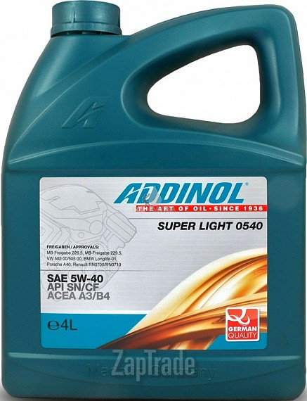 Купить моторное масло Addinol Super Light 0540 Синтетическое | Артикул 4014766251022